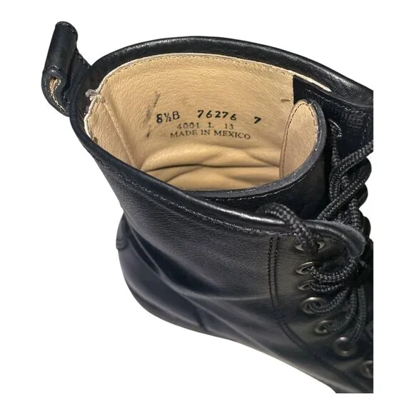 Frye Dark Leather Lace-Up Boots - Picture 6 of 7